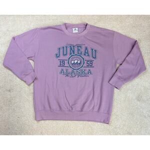 Prairie Mountain Juneau Alaska 1959 Graphic Sweatshirt Purple Size L